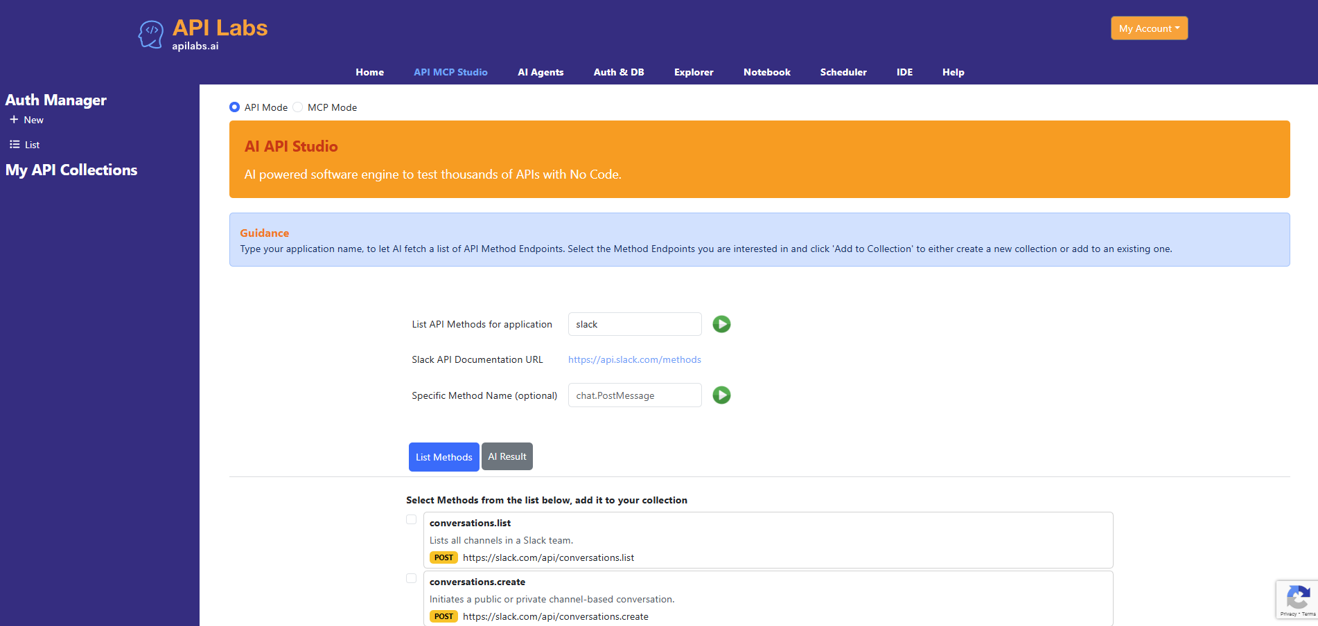 API MCP Studio - AI Powered